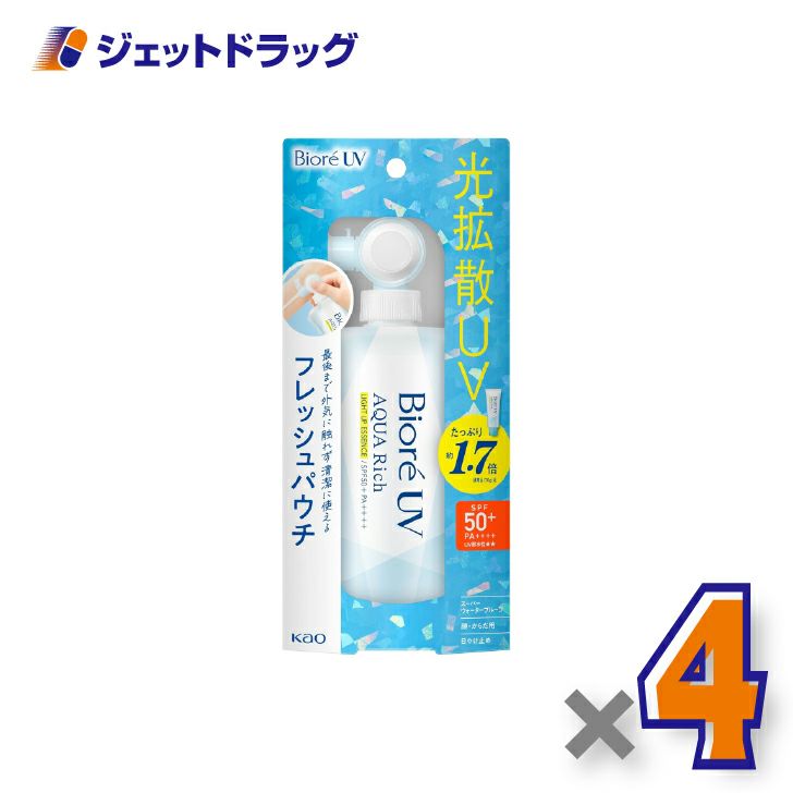 【化粧品】ビオレUVアクアリッチライトアップエッセンスフレッシュパウチ120g×4個〔日焼け止め〕
