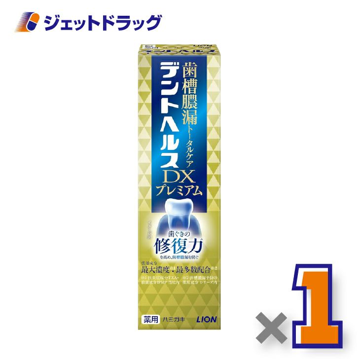 【医薬部外品】デントヘルス薬用ハミガキDXプレミアム90g×1個〔歯槽膿漏・歯肉炎〕