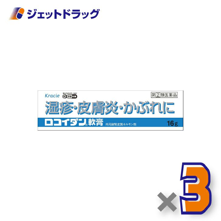 【第(2)類医薬品】ロコイダン軟膏16g×3個※セルフメディケーション税制対象〔湿疹・皮膚炎〕
