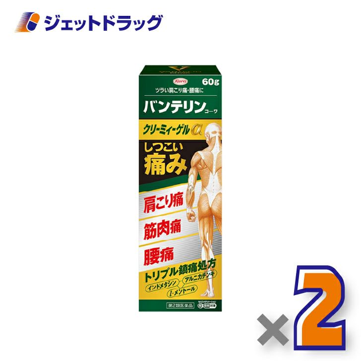 【第2類医薬品】バンテリンコーワクリーミィーゲルα60g×2個※セルフメディケーション税制対象〔肩こり痛・筋肉痛・腰痛〕
