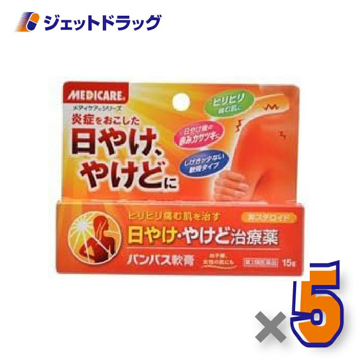 【第2類医薬品】パンパス軟膏15g×5個〔日やけ・やけど〕
