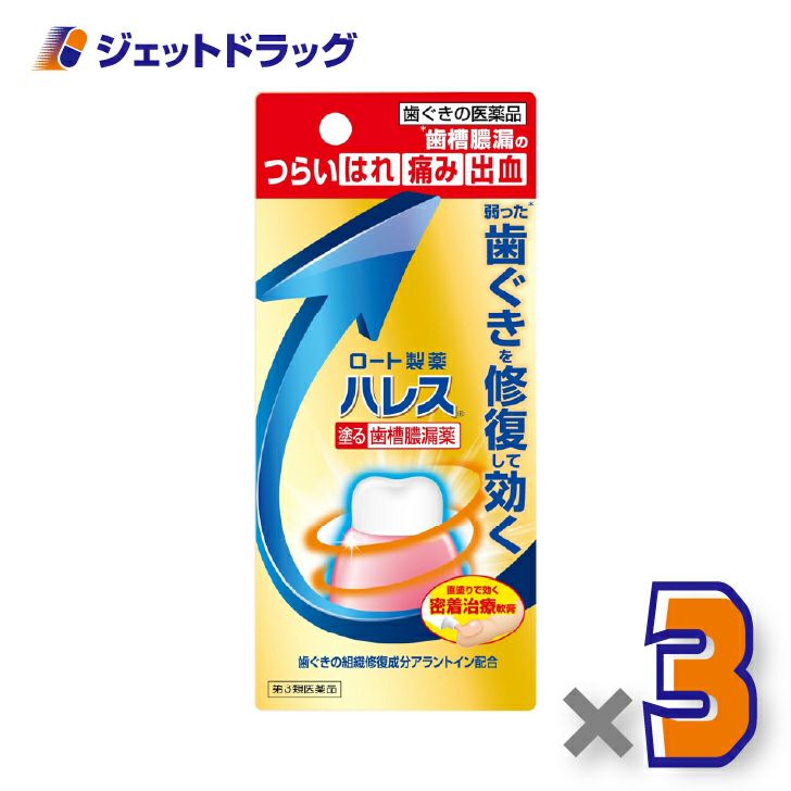 【第3類医薬品】ハレス口内薬15g×3個〔歯槽膿漏・歯肉炎〕